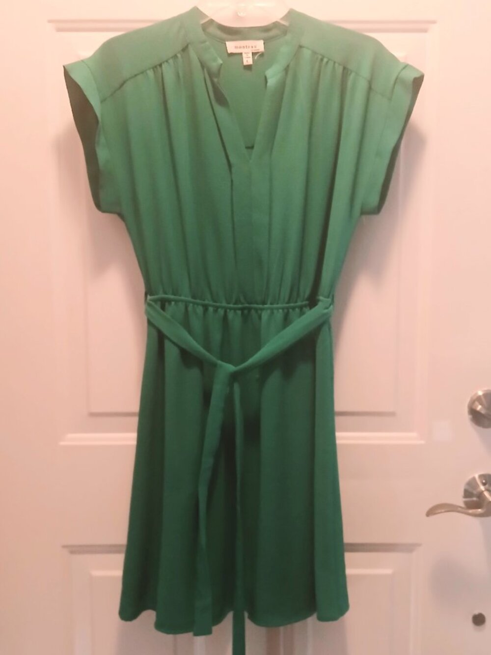 Chic Lined V Neck Belted Mini